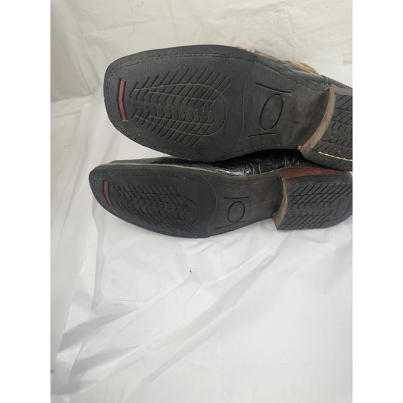 Cheyenne Crocodile Western cowboy boots Black size 10 - Picture 3 of 16